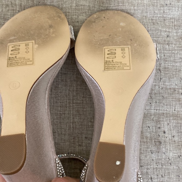 Glamorous rose gold blush sandals with rhinestones size 8 - Picture 5 of 6